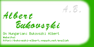 albert bukovszki business card